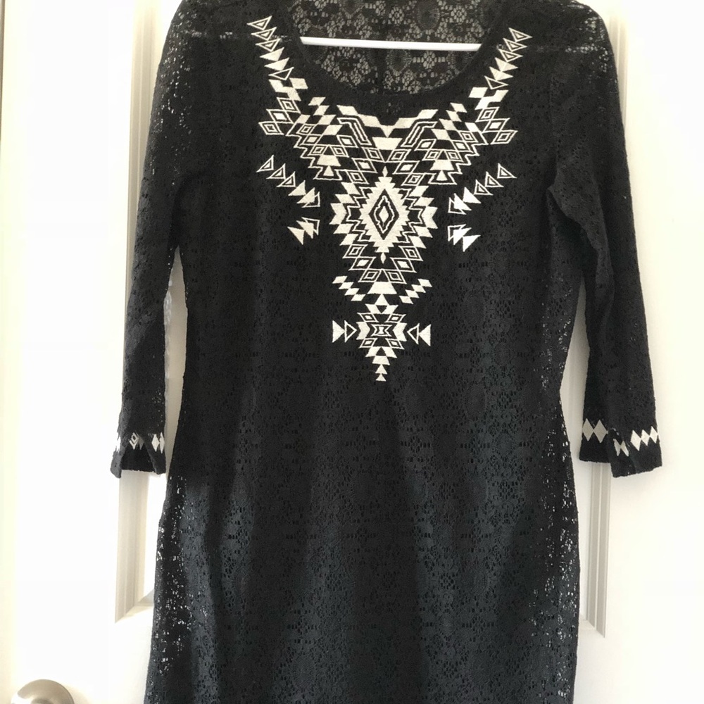 Express Black Dress with 3/4 Length Sleeves
